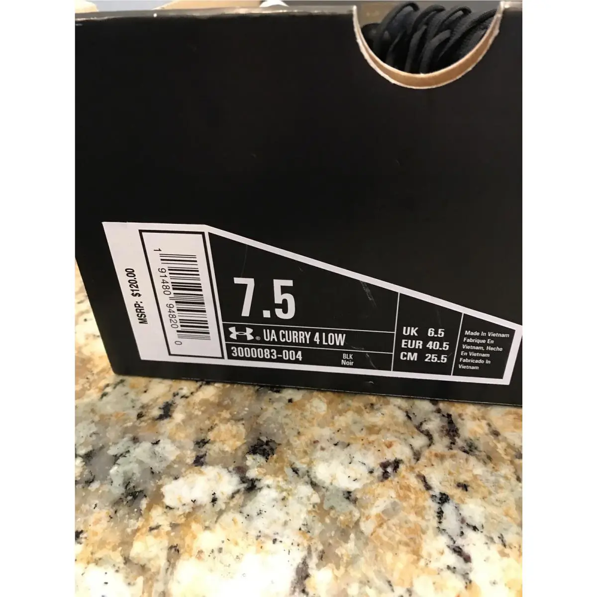 Under Armour shoes - CURRY 4 LOW - CURRY LOW - Black, Manufacturer: BLACK WHITE 5