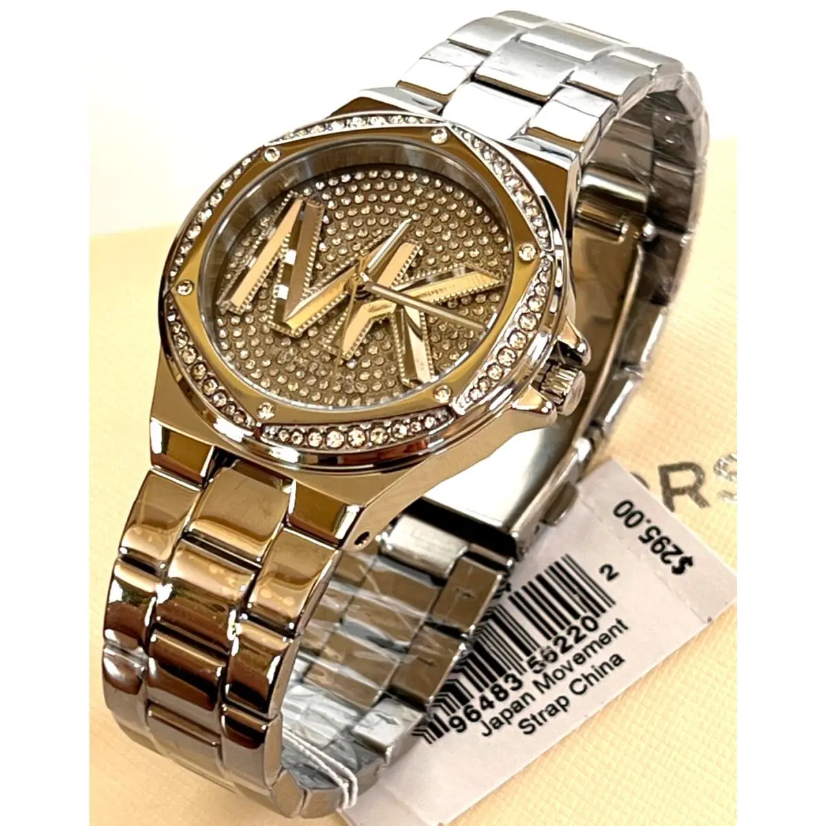 MK7234 Lennox Pave Glitz Crystal Silver-tone Watch G/box by Michael Kors