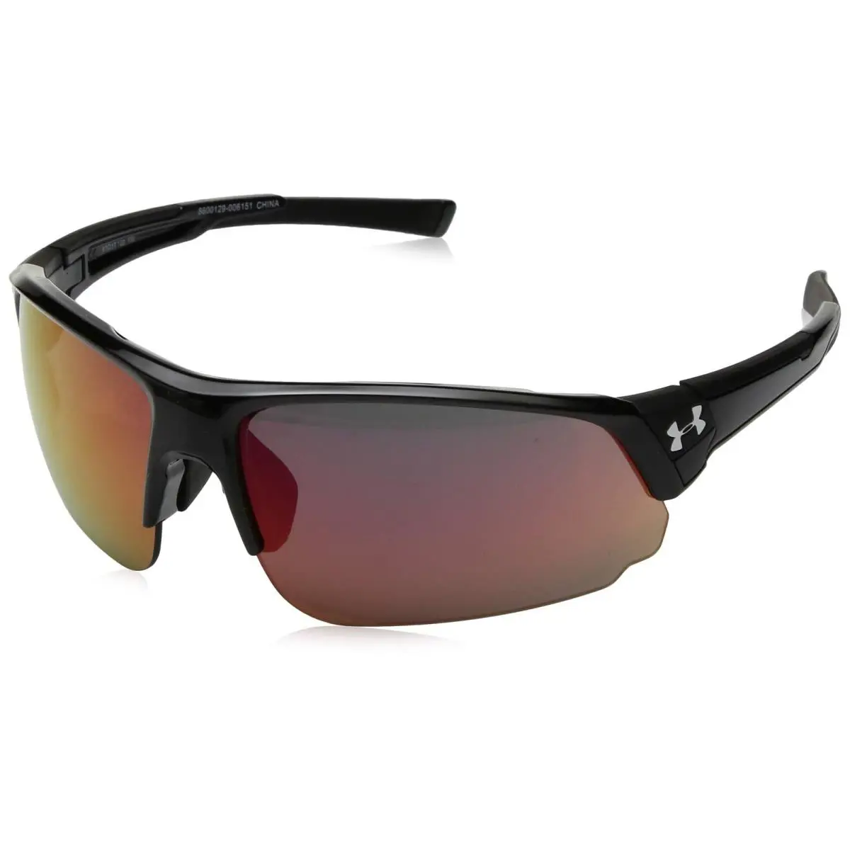 8600129-006151 Mens Under Armour Changeup Dual Sunglasses - Frame: Gloss Black, Lens: Infrared Mirror