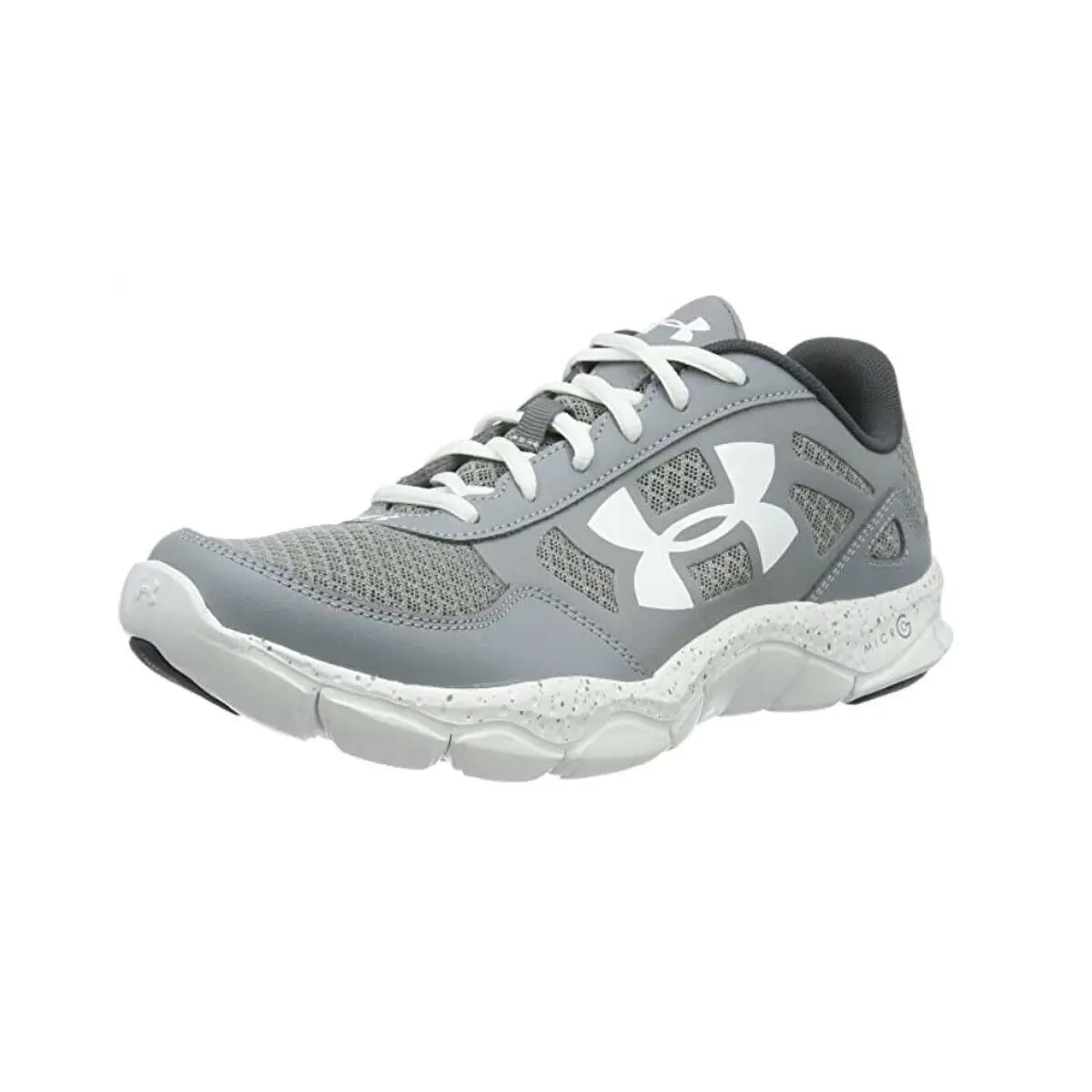 Men`s Micro G Engage Big Logo 2 Shoe Size US 13 M Steel / White by Under Armour