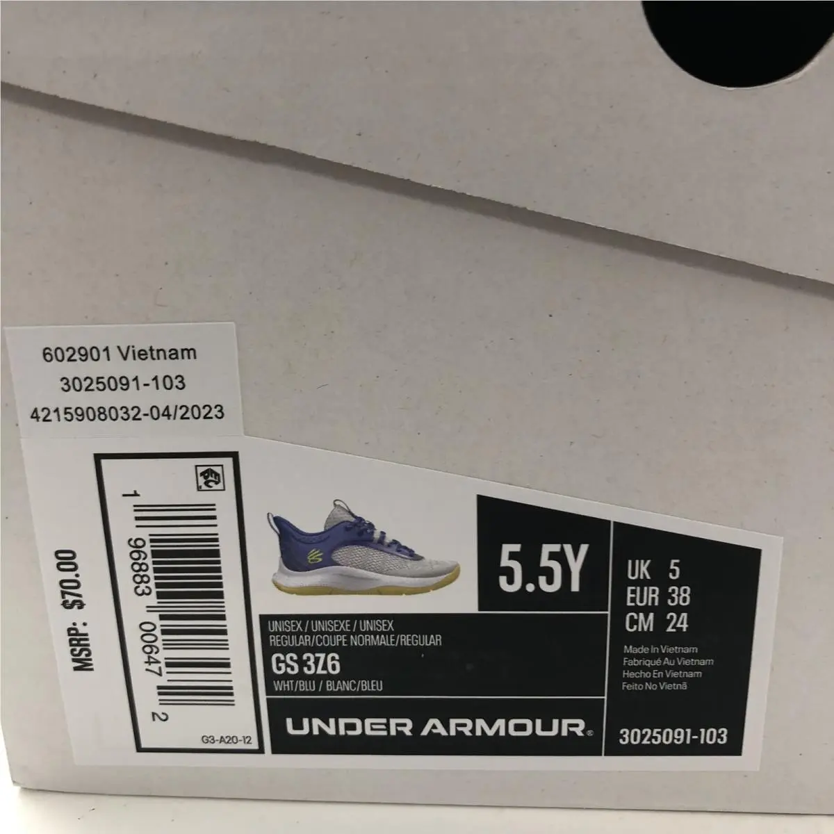 Under Armour shoes - GS 3Z6 - Royal Blue (UPC: 0196883006472) 11