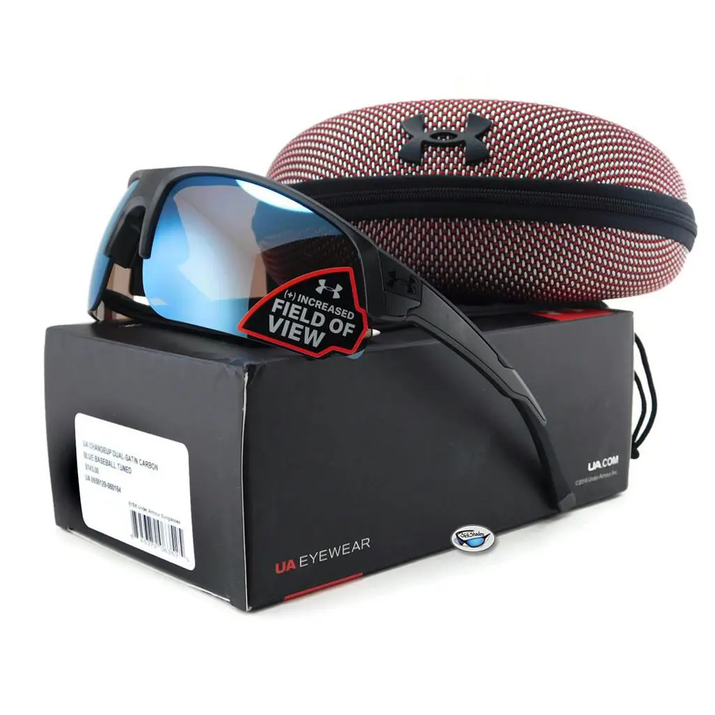 Changeup Dual Sunglasses Satin Carbon / Blue Baseball Tuned Lens by Under Armour