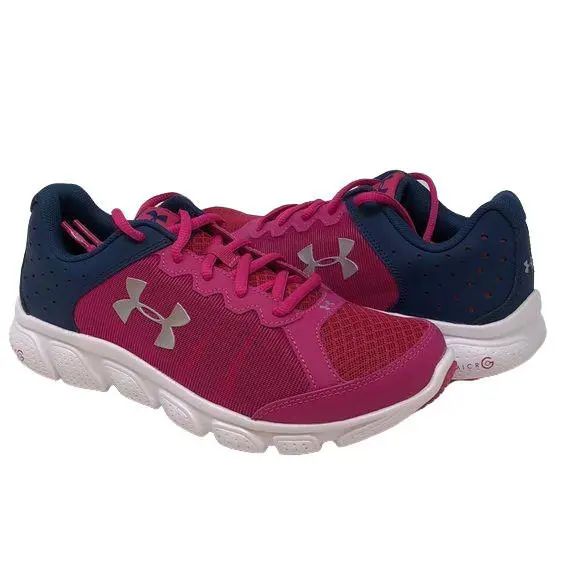 Under Armour Girl`s Micro G Assert Shoes Size 5Y - Rose/Marine