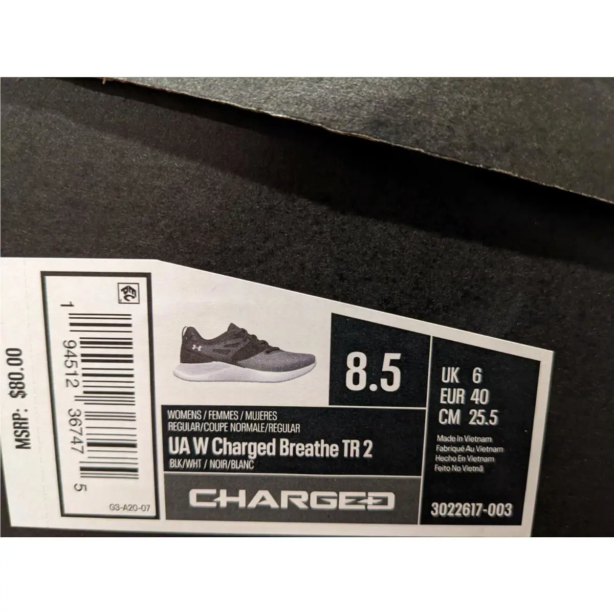 Under Armour shoes - Under Armour Charged Breathe 2 - Black / White 4