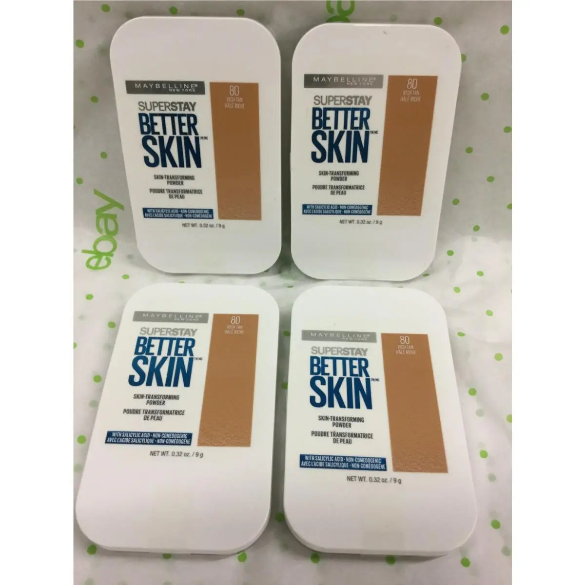 4 X  Superstay Better Skin Skin-transforming Powder -you Choose Shade 80 - Rich Tan by Maybelline