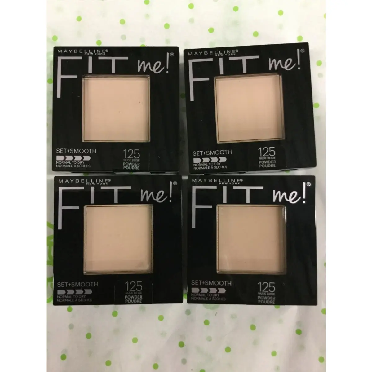 4 X  New York Fit Me Set + Smooth Pressed Powder 0.3 Oz. Choose Shade #125 Nude Beige by Maybelline