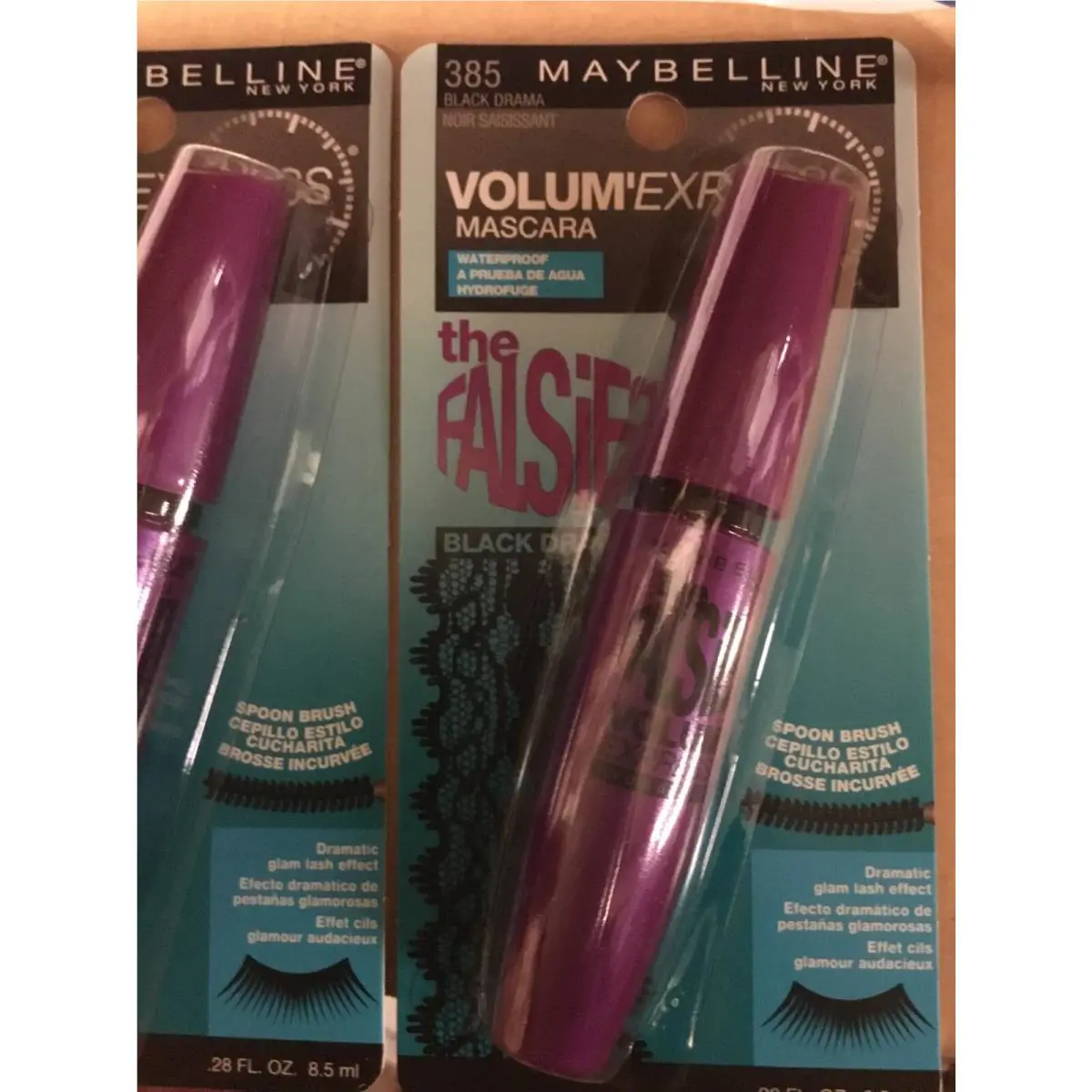 5 X Maybelline The Falsies Volum` Express Waterproof Mascara Black Drama 385
