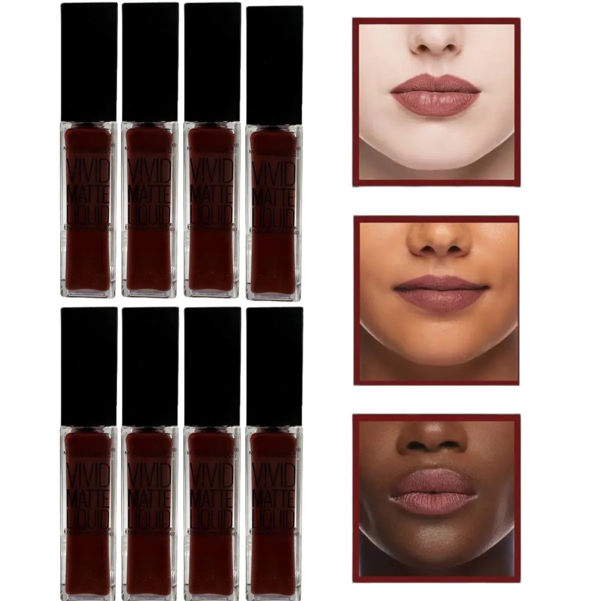 8 Pack Maybelline New York Vivid Matte Liquid Lipstick Lip Color 37 Coffee Buzz