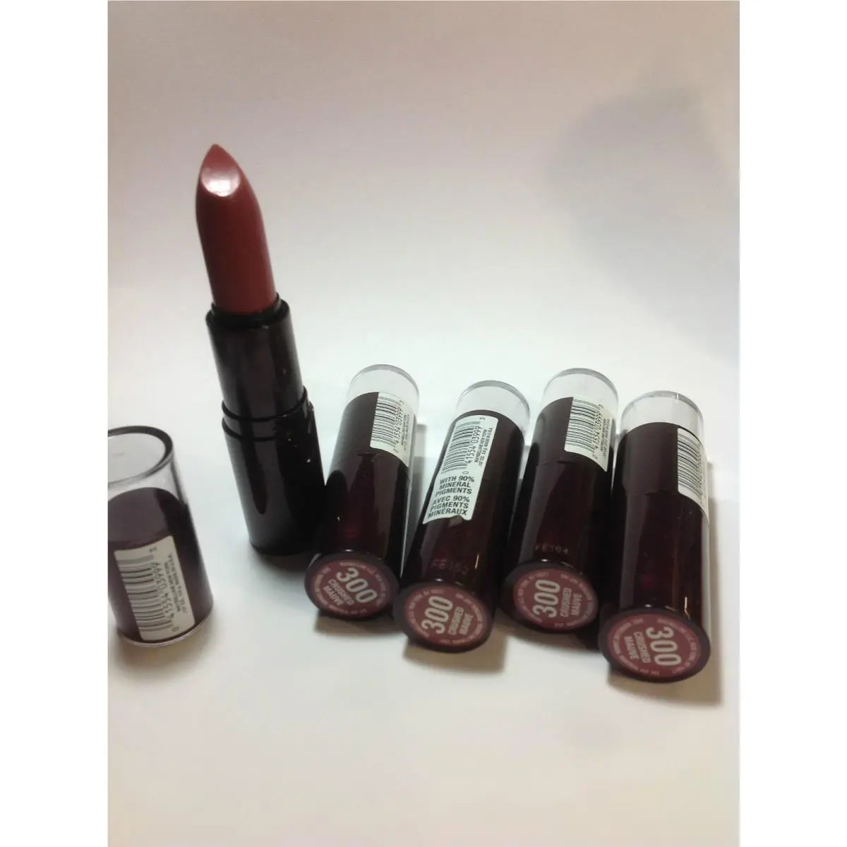 Lot OF 5 Maybelline Mineral Power Lipcolor Lipstick Crushed Mauve 300 New
