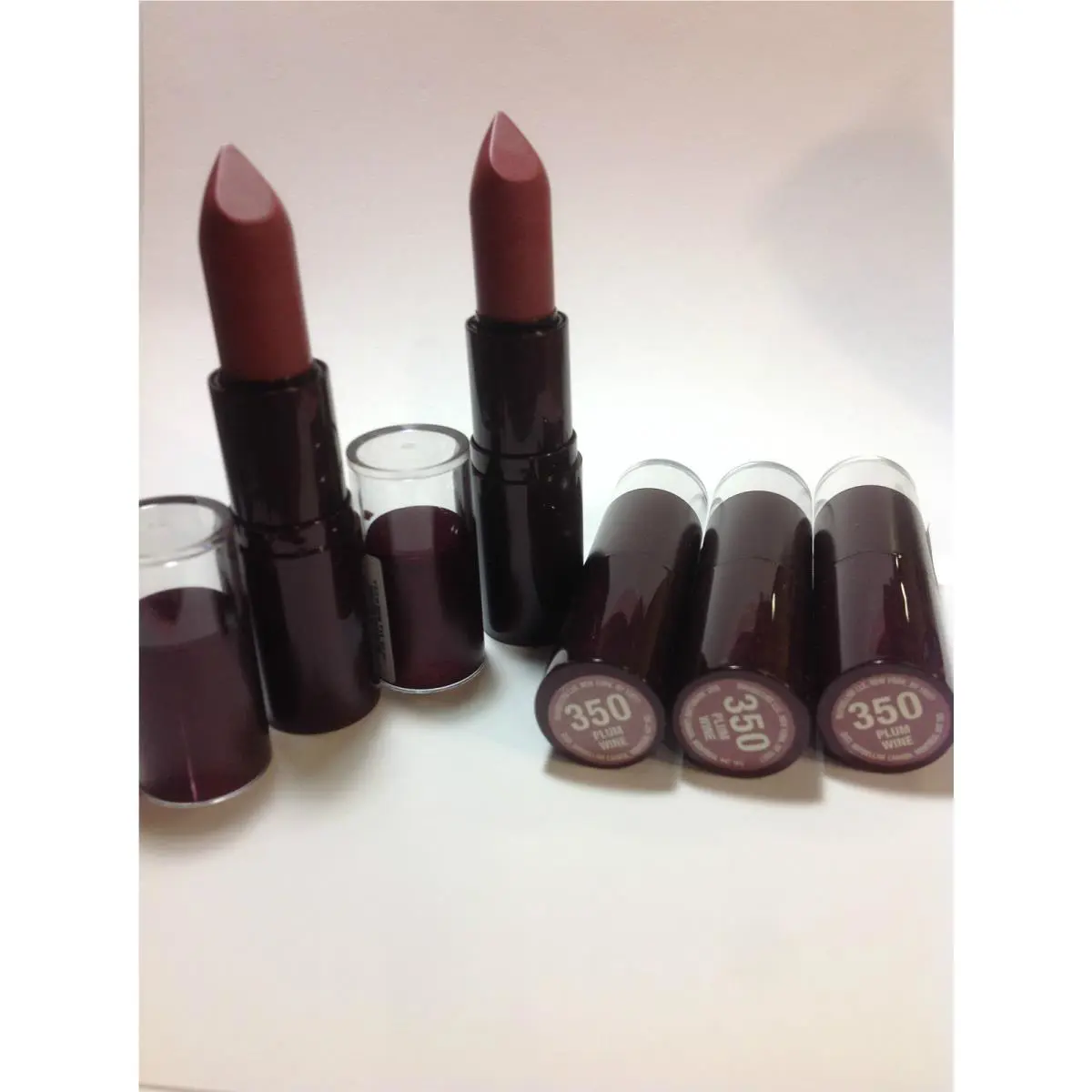 Lot OF 5 Maybelline Mineral Power Lipcolor Lipstick Plum Wine 350 New