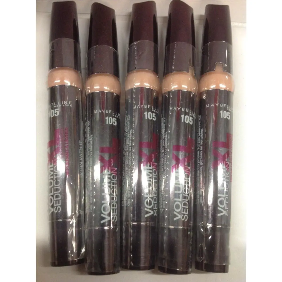 Lot OF 5 - Maybelline Volume XL Seduction Lip Plumper Gloss - Born with IT 105