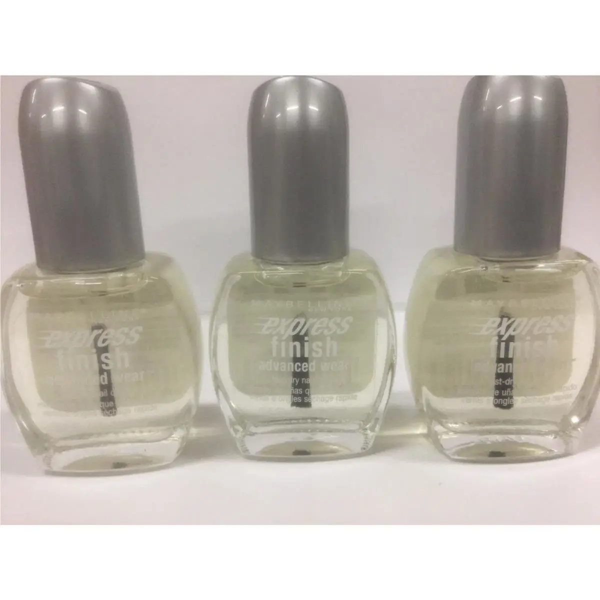 3 X Maybelline York Express Finish 50 Second Nail Color Base and Top Coat