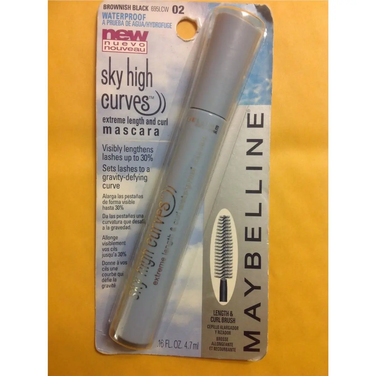 Maybelline Mascara Sky High Curves 02 Brownish Black Waterproof Formula