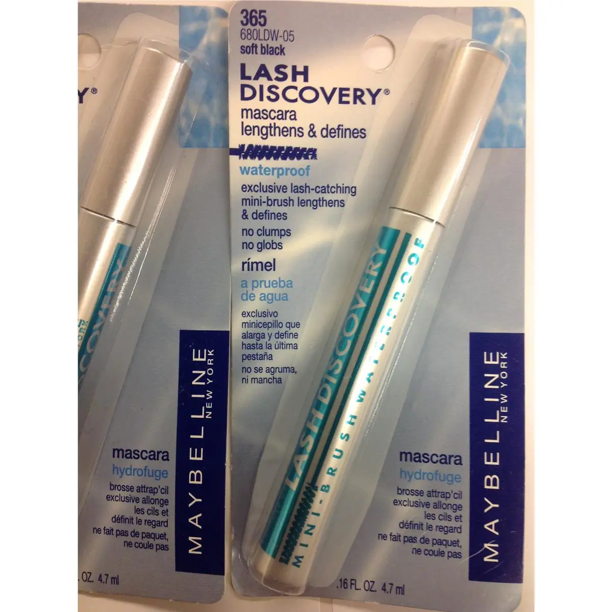 Lot OF 3 Maybelline Lash Discovery Mascara Soft Black 365 Waterproof New