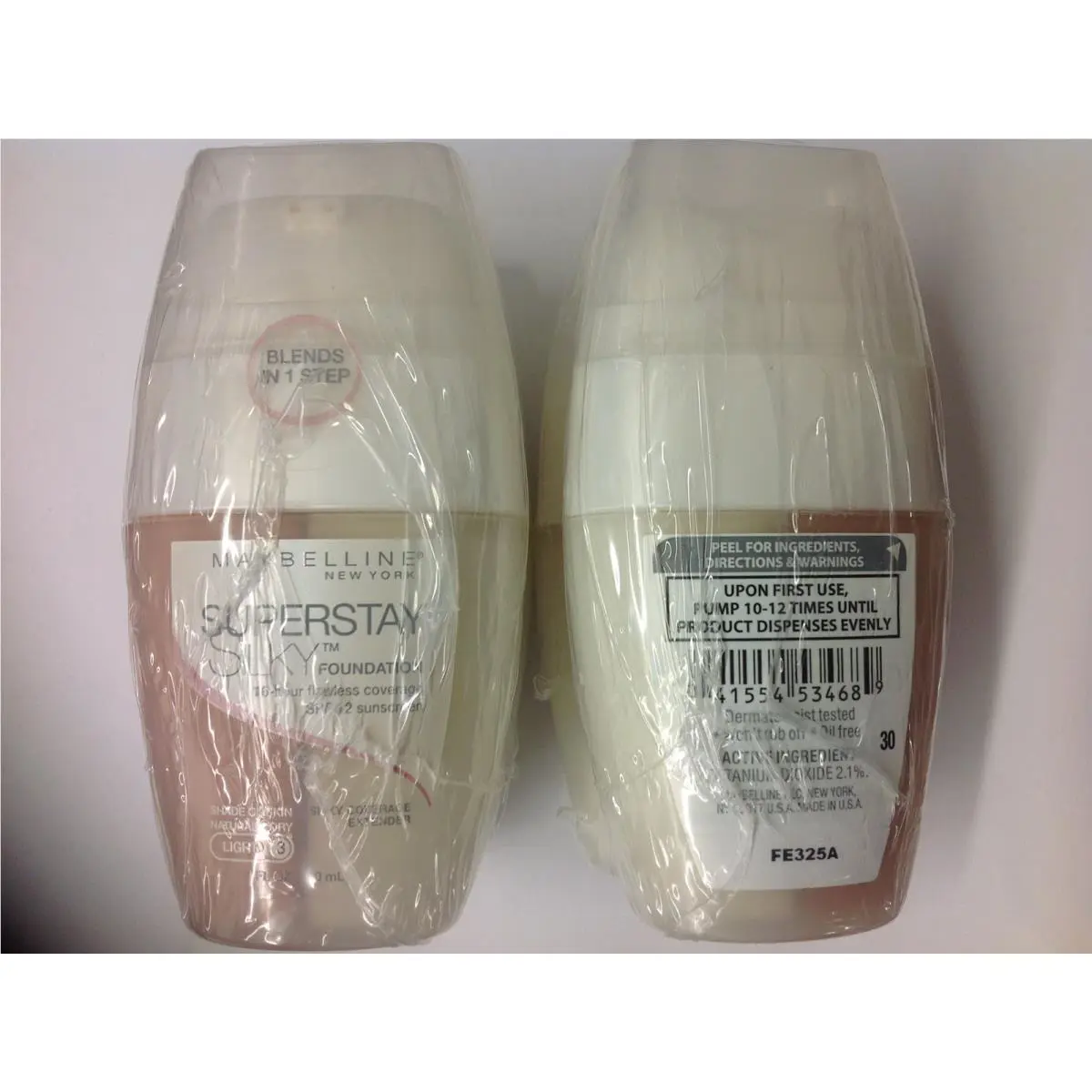 4 X Maybelline Superstay Silky Foundation Natural Ivory Light 3 New