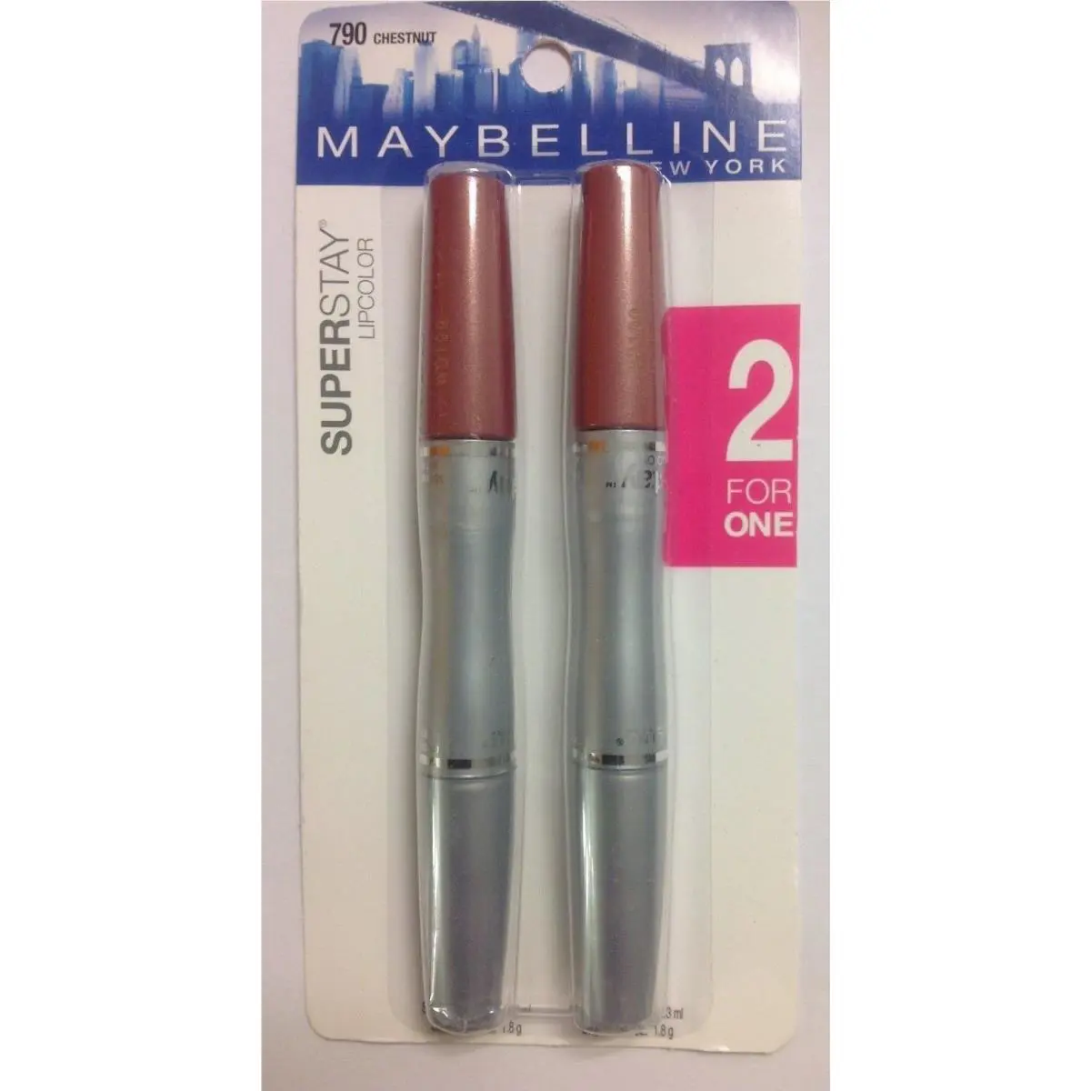 2 For One Double Pack Maybelline Superstay Lipcolor 16 Hours Chestnut 790