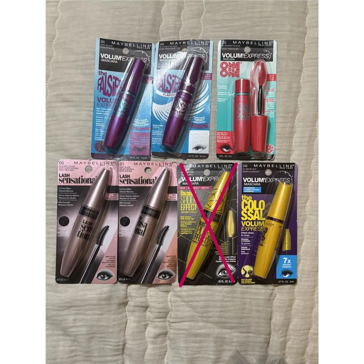 Maybelline Mabelline Mascara - Volum`express / Colosssal / Lash Sensational Lot of 6 New
