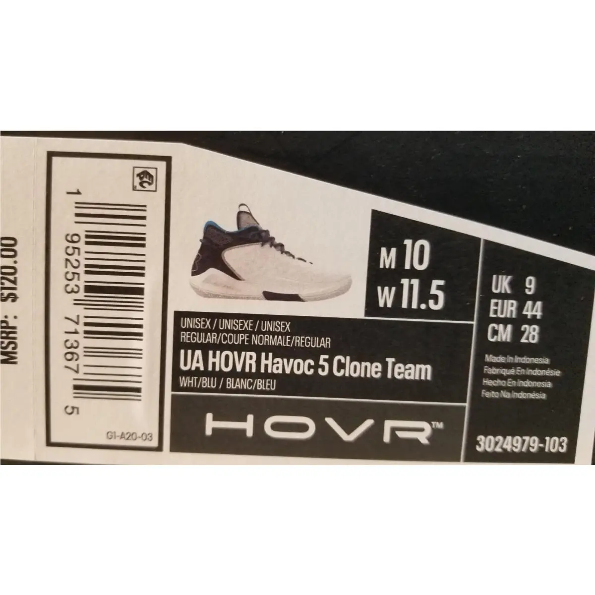Under Armour shoes - HOVR 5 Havoc Clone - HOVR Havoc Clone - White/Midnight Navy/White (UPC: 195253713637) 8