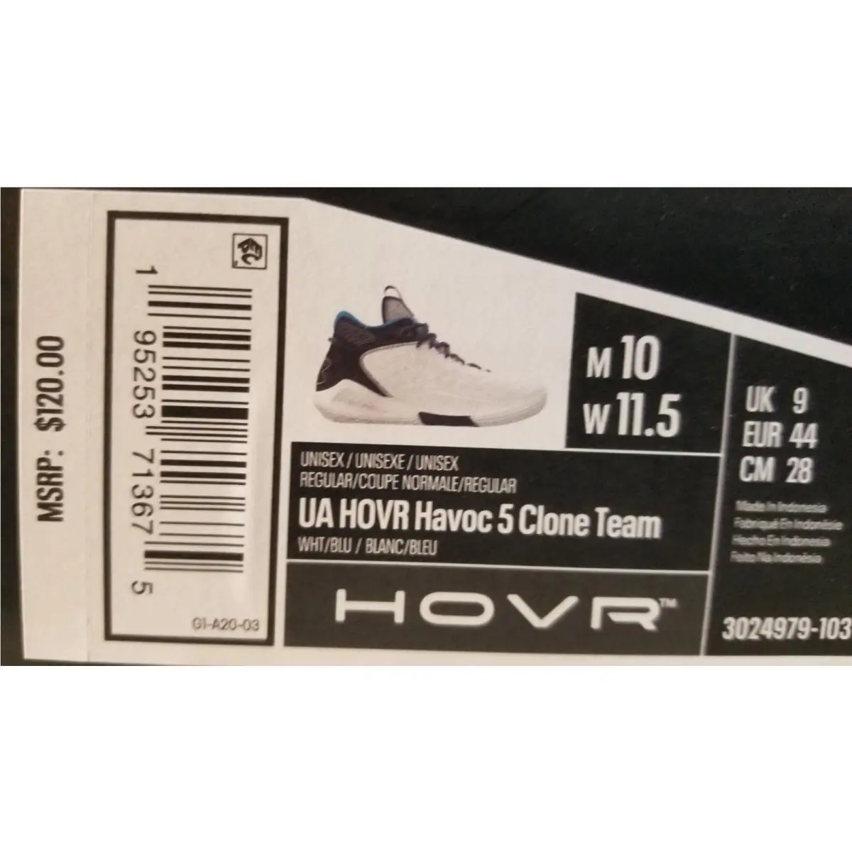 Under Armour shoes - HOVR 5 Havoc Clone - HOVR Havoc Clone - White/Midnight Navy/White (UPC: 195253713637) 7