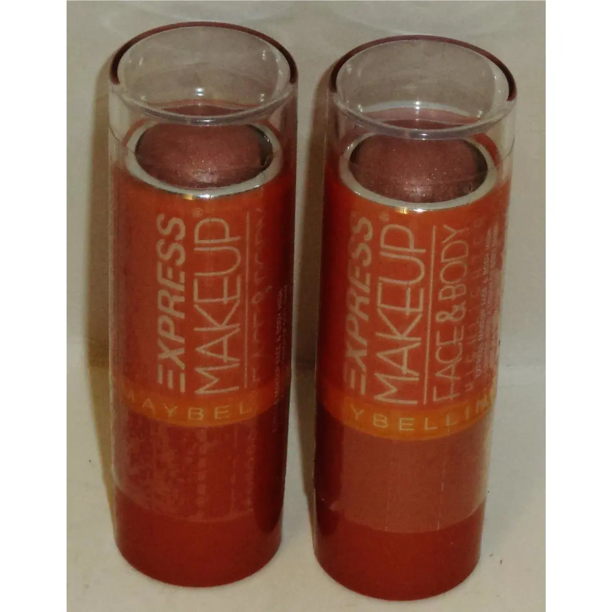 2 Maybelline Express Makeup Face Body Highlighter Stick Mauvy Glow Rare