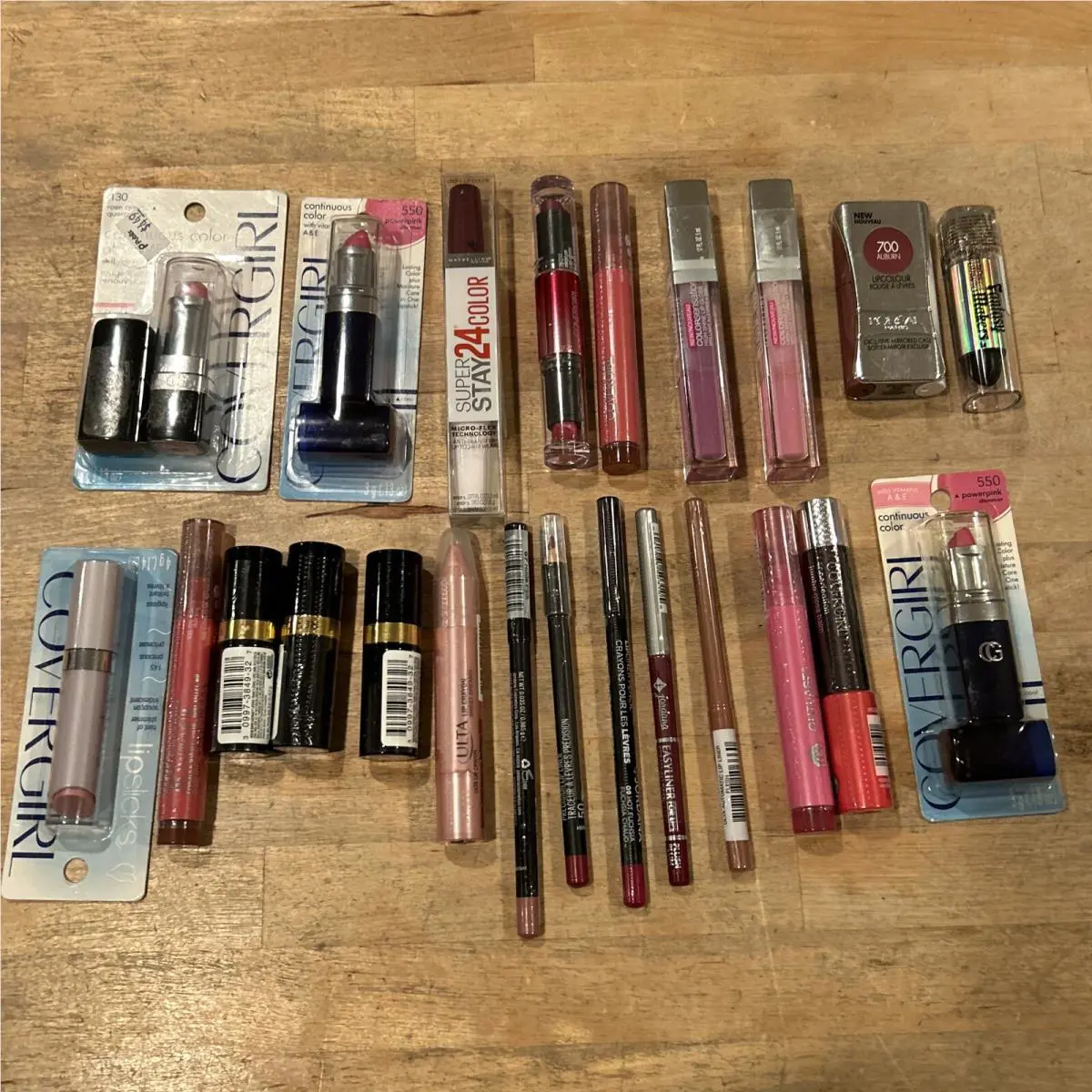 Lipstick Lip Gloss Stain Liner Covergirl L’oréal Maybelline Pink Rose Lot