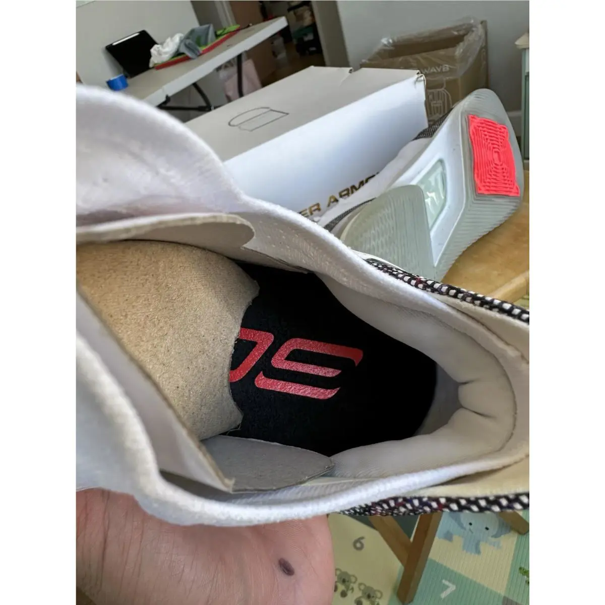 Under Armour shoes - Under Armour Curry 5 - Curry - 3020657-107 - White, Manufacturer: White/Neon/Coral 7