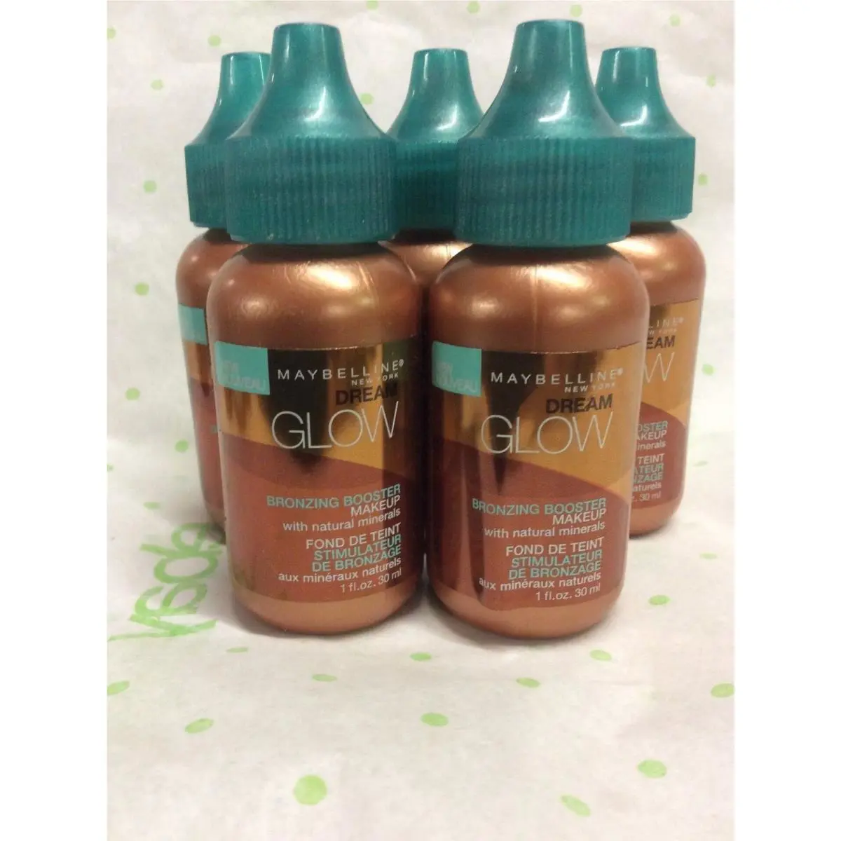 Lot OF 5 Maybelline Dream Glow Bronzing Booster Makeup 1 Fl. Oz