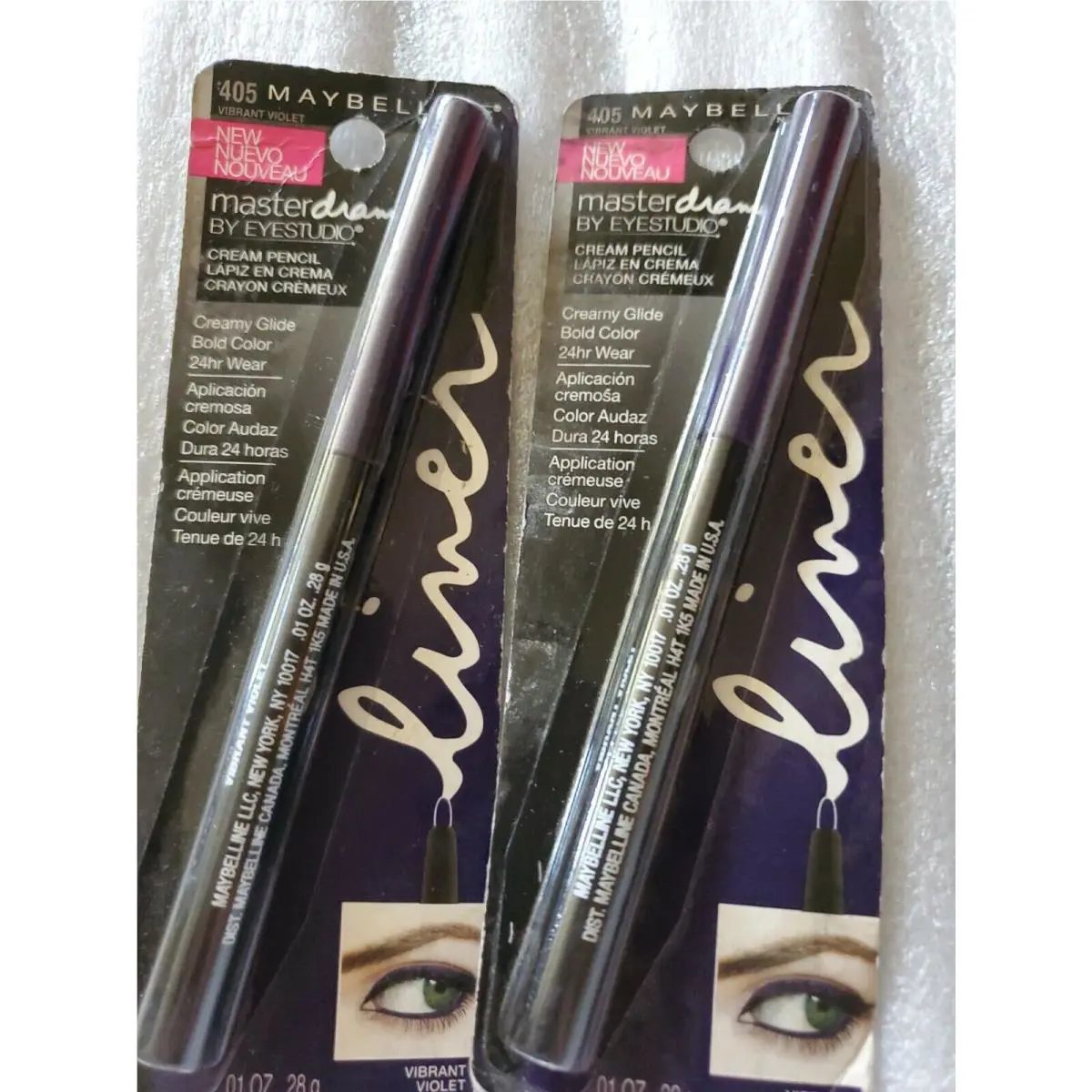 11 Maybelline Master Drama Cream Pencil Liner 405 Vibrant Violet Dmgd Box