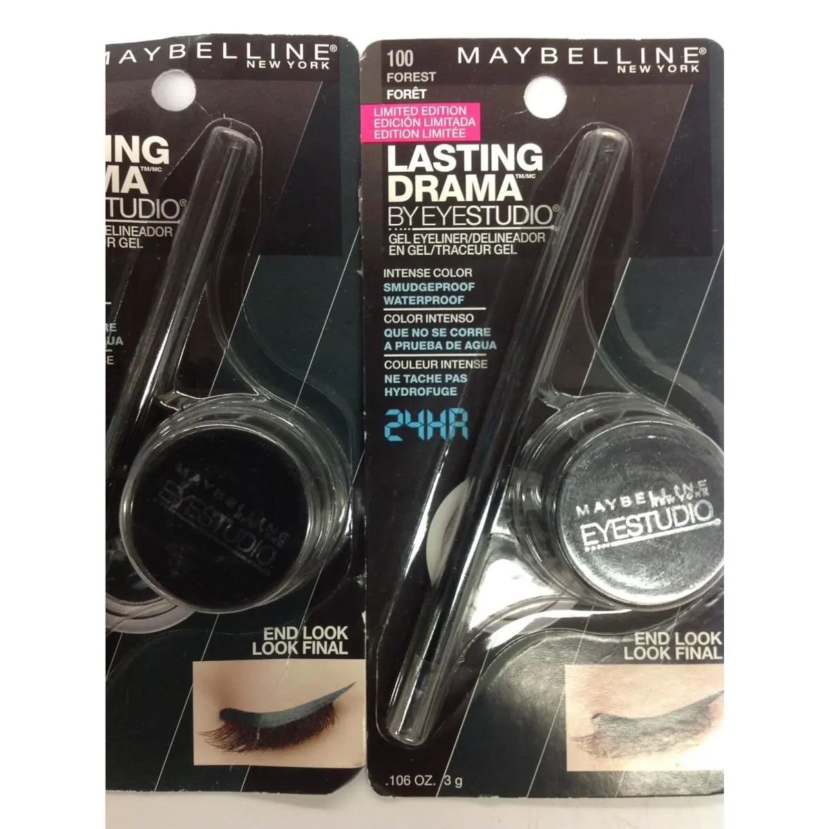 3 X Maybelline Lasting Drama By Eyestudio Gel Eyeliner 100 Forest WP New