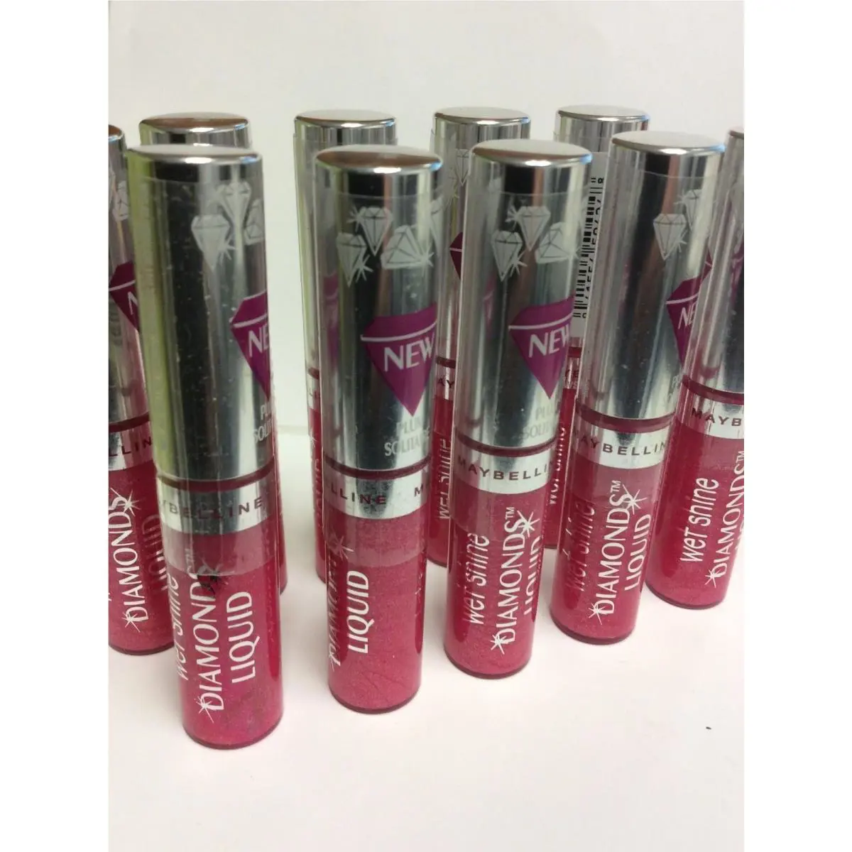 Lot OF 10 Maybelline Wet Shine Diamonds Liquid Lipcolor Lip Gloss Plum Solitaire