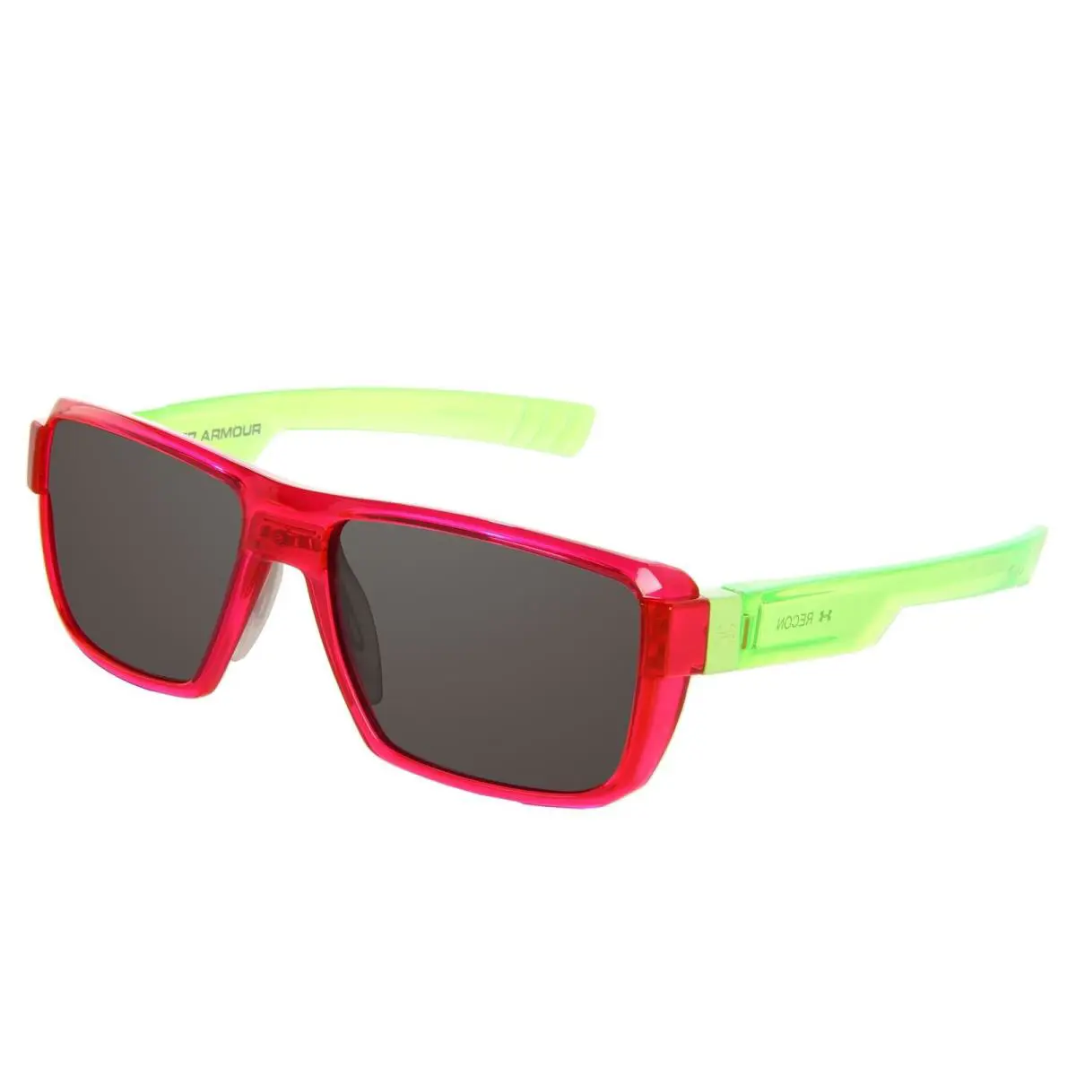 Under Armour UA Recon Sunglasses Crystal Magenta Green Gray Grey Mirror Lens - Frame: Multicolor, Lens: Grey, Manufacturer: Crystal Magenta Neon Green Frame Grey Mirror Lenses