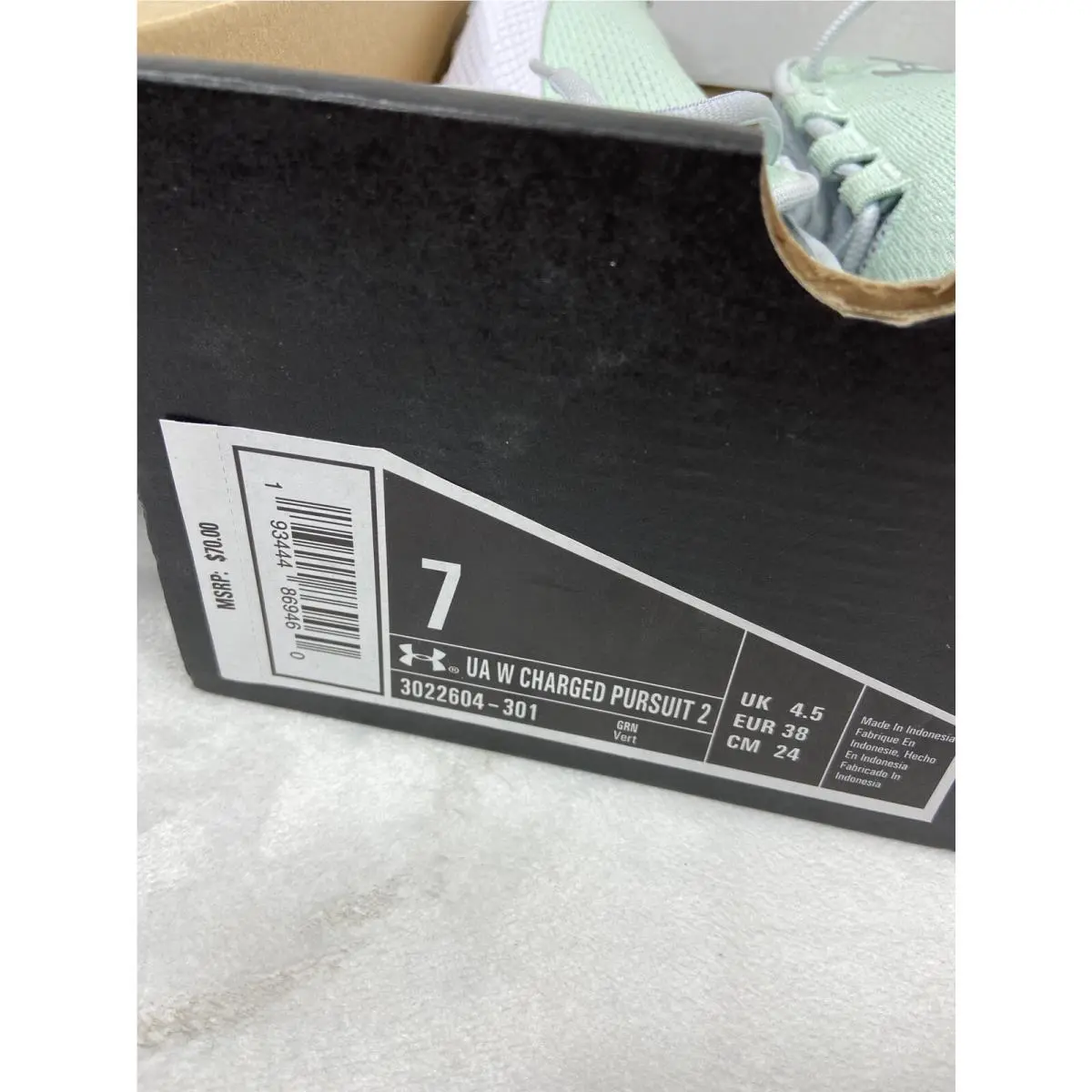 Under Armour shoes - Charged Pursuit 2 - Charged Pursuit - 3022604-301 - Aqua Foam/Halo Gray 6