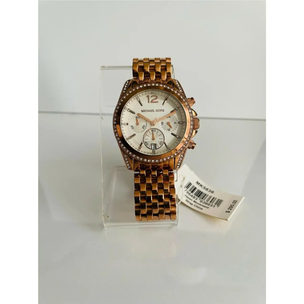 MK5836 Women`s Pressley Chron White Dial Rose Gold-tone Watch by Michael Kors