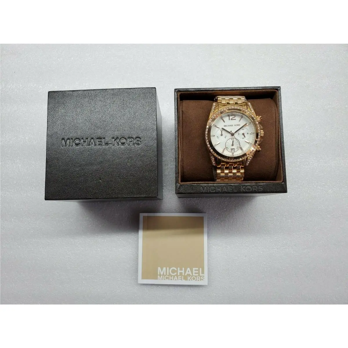 Michael Kors Presley Chronograph Date Crystals Rose-gold Womens Watch MK5836