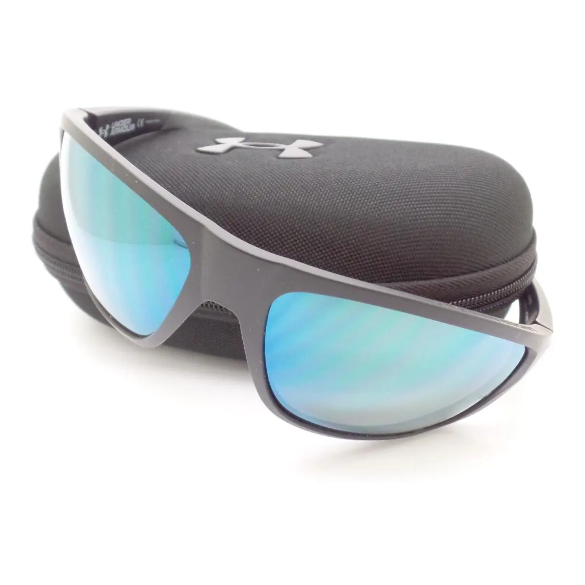 Under Armour UA 0004 Battle 0VKW1 Matte Black Tuned Sunglasses - Frame: Matte Black, Lens: Blue Green on Brown