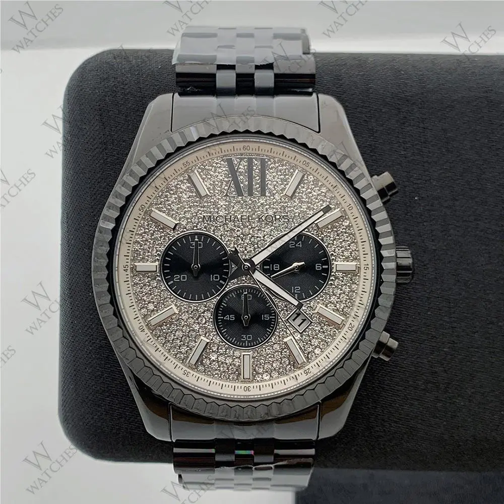 Michael Kors MK8605 Lexington Black Stainless Steel Band Chronograph Men`s Watch