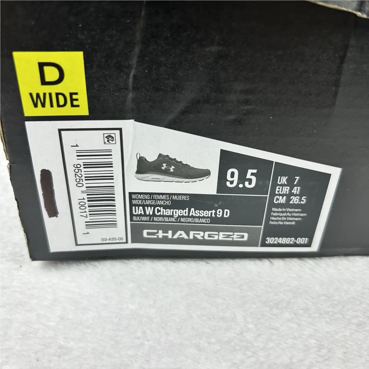 Under Armour shoes - Under Armour Charged Assert 9 - 3024862-001 - Black (UPC: 0195250100171) 10