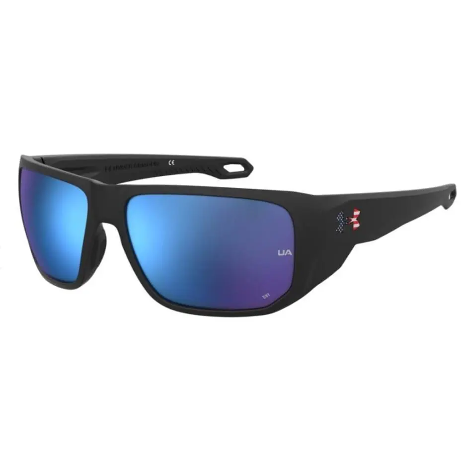 Under Armour UA Attack 2 0SDK/W1 Black/blue Mirrored Men`s Sunglasses - Frame: Black, Lens: Blue
