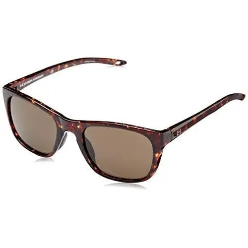 Under Armour Adult Raid Rectangular Sunglasses Brown Havana 55mm 21mm