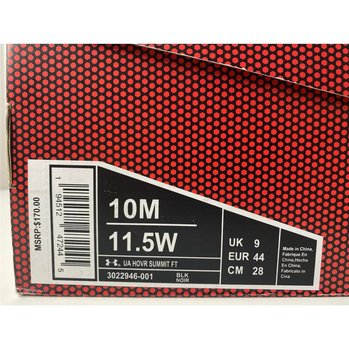 Under Armour shoes - Hovr Summit - Hovr Summit - 3022946-001 - Black/Halo Grey 10