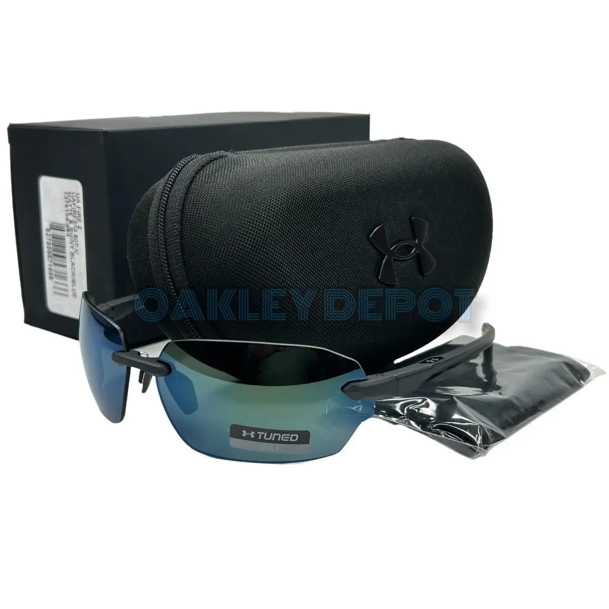 Under Armour UA Fire 2 Matte Black/blue Green Tuned Sunglasses