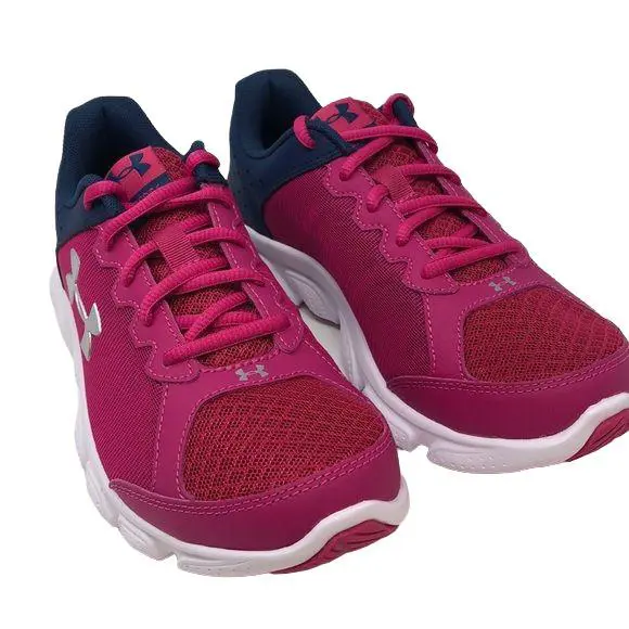 Under Armour Girls` Micro G Assert 6 Sneakers Size 4 Y - Tropical Rose/Marine