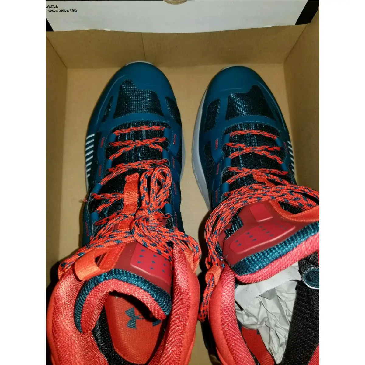 Under Armour shoes - Under Armour Verge 2.0 Mid GTX - 3000302-300 - Teal Blue & Red-Orange, Manufacturer: Tourmaline Teal and Sultry Red-Orange (UPC: 191169810866) 3