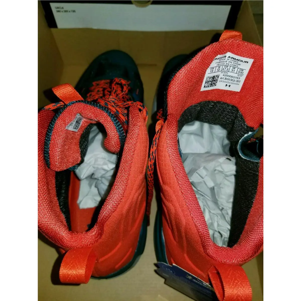 Under Armour shoes - Under Armour Verge 2.0 Mid GTX - 3000302-300 - Teal Blue & Red-Orange, Manufacturer: Tourmaline Teal and Sultry Red-Orange (UPC: 191169810866) 4
