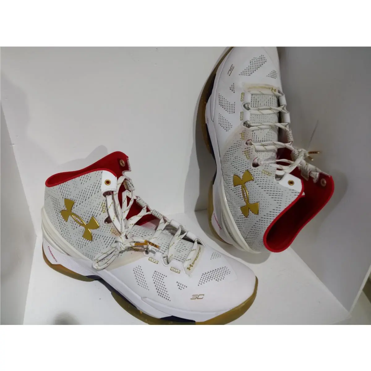 Under Armour shoes - Under armour Curry 2 - Curry - 1259007 107 - White; metallic gold; royal, Manufacturer: white; metallic gold; true royal (UPC: 190086361451) 6