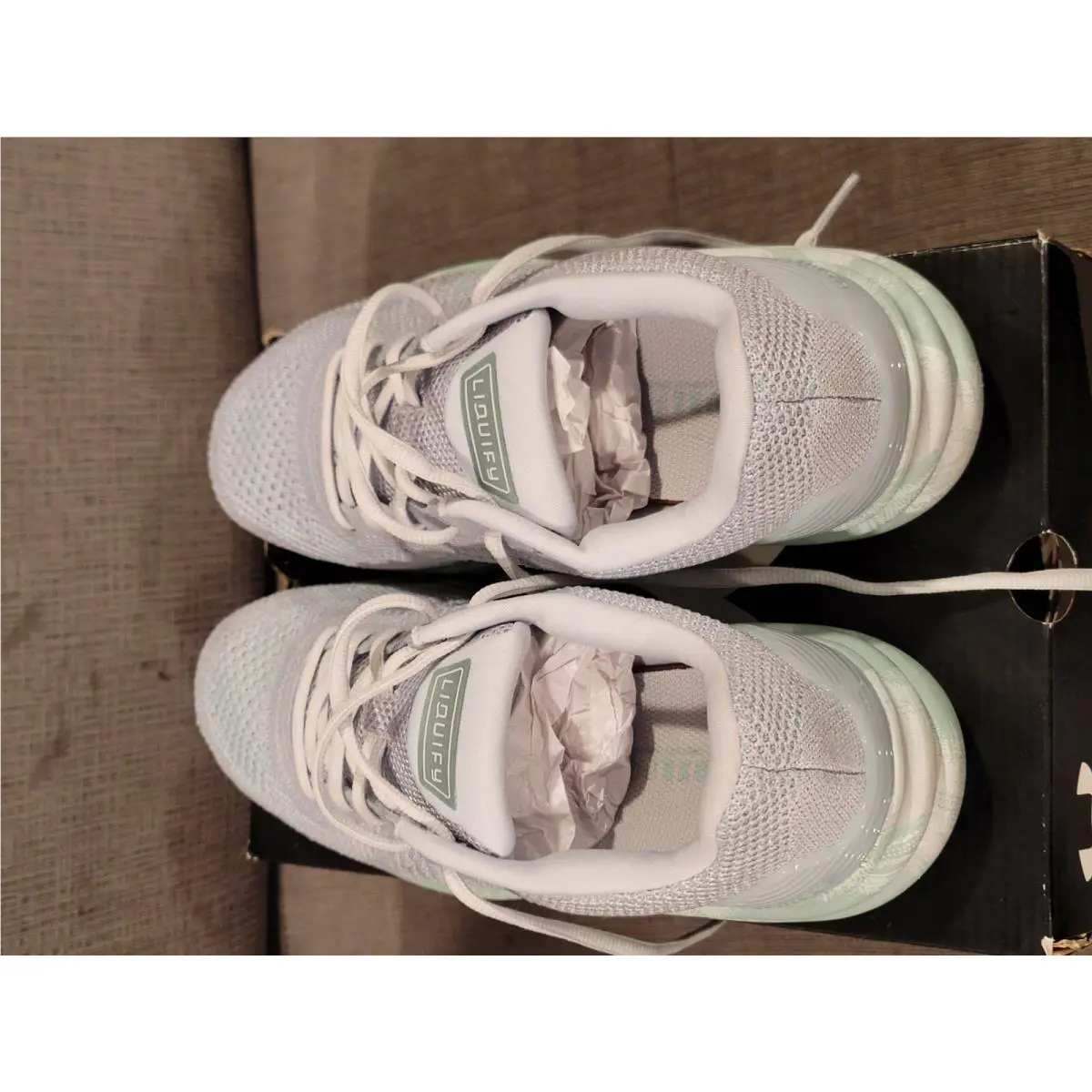 Under Armour shoes - Under Armour Liquify Print - Liquify Print - 3023618-100 - White, Mineral Blue (UPC: 194512437482) 2