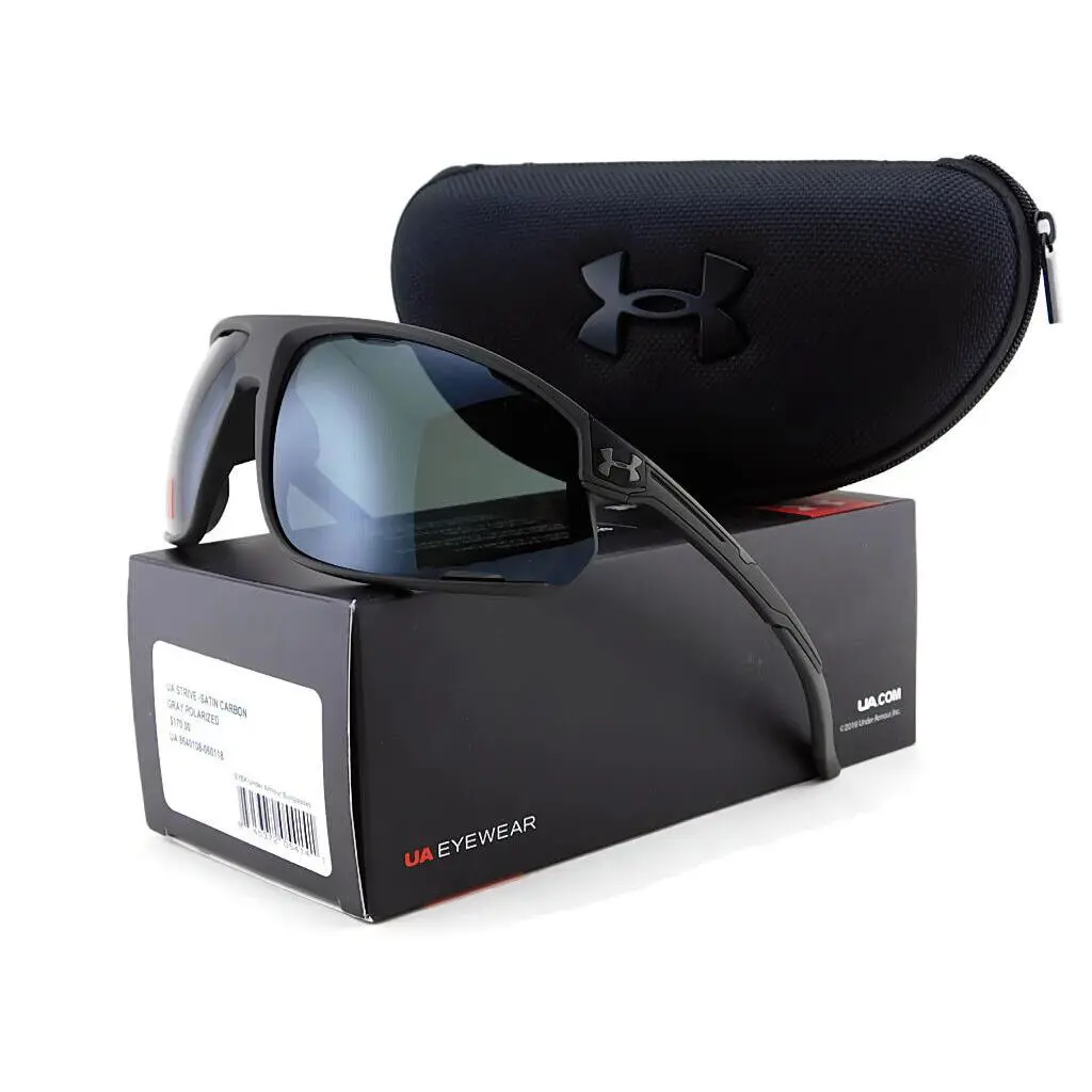 Strive Polarized Sunglasses Satin Carbon / Gray Polar Lens by Under Armour