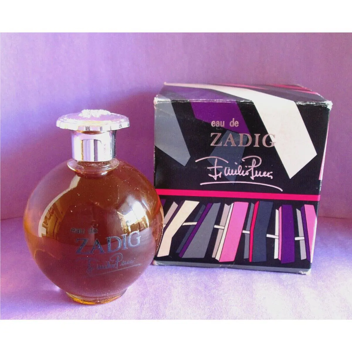 Emilio Pucci Zadig 1970s Vintage Perfume 4 oz Splash Rare in Worn Box