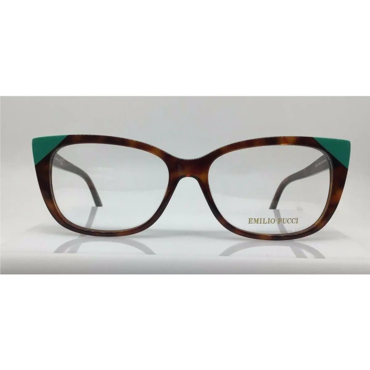 EP 5117 Havana/aqua 056 Plastic Cat Eye Eyeglasses Frame 54-15-140 by Emilio Pucci