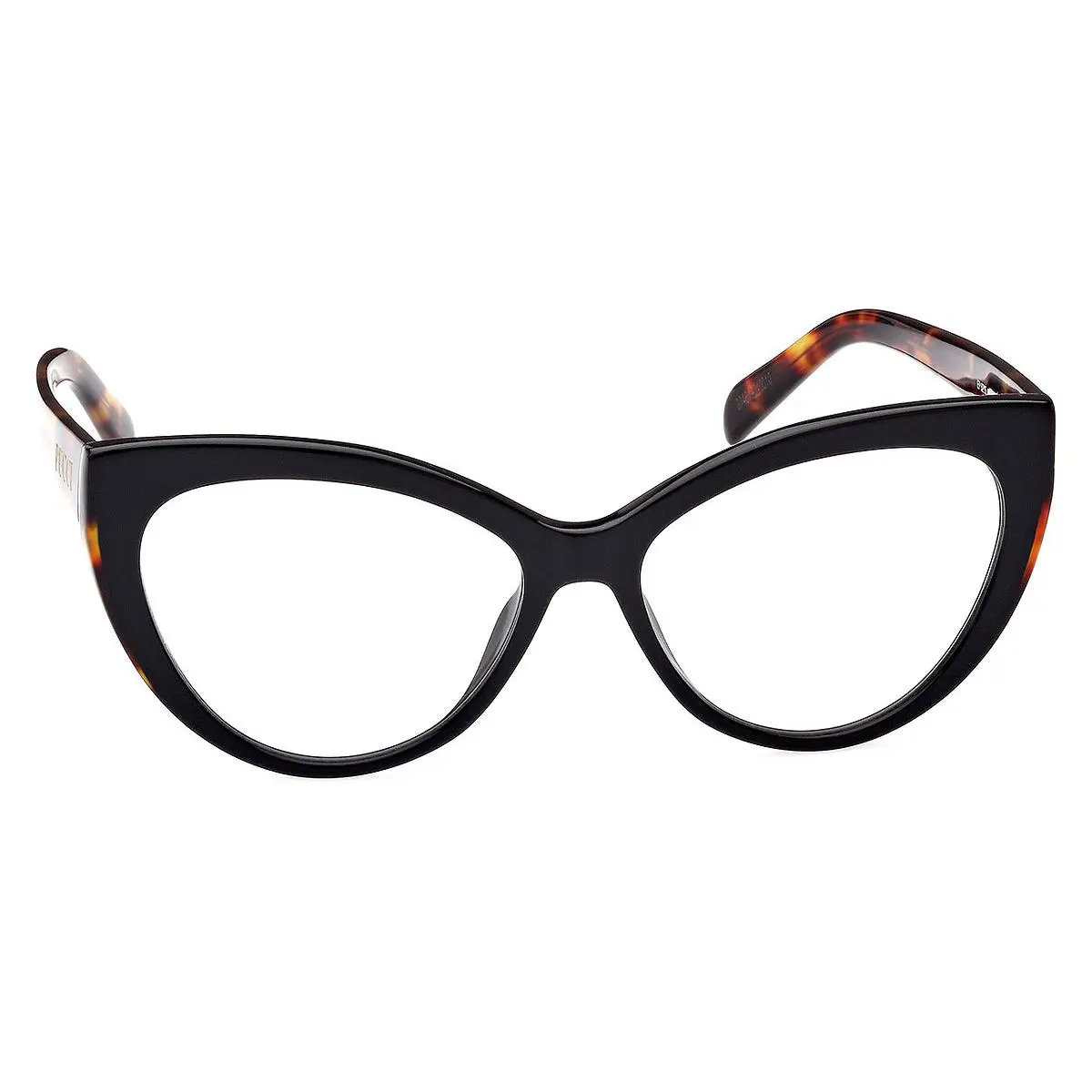 Emilio Pucci EP5215 Eyeglasses Women Shiny Black Cat Eye 54mm - Frame: Shiny Black, Lens: Demo